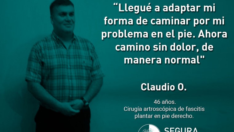 CASO 20: Claudio O.  46 años. Cirugía artroscópica de fascitis plantar en pie derecho